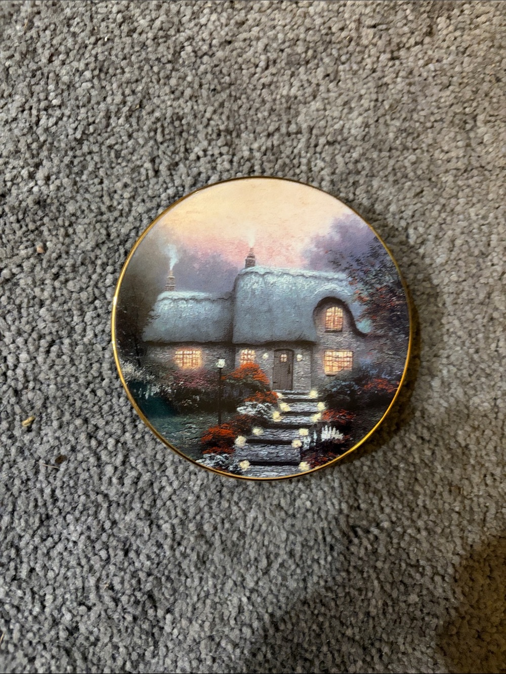 Thomas Kinkade’s enchanted seasons mini plate Candlelit Cottage